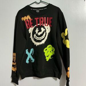 Switch Black Graphic Sweatshirt with Colorful Prints size XL